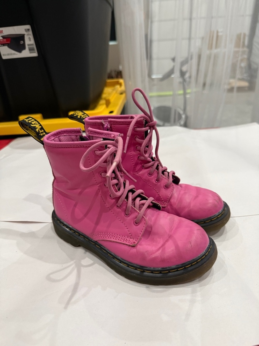 Hot Pink Lace-Up Combat Boots